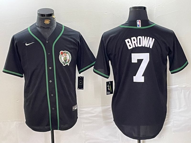 Men Boston Celtics 7 Brown Black Second generation joint name 2024 Nike NBA Jersey style 1